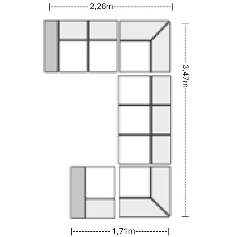 Palma U-Hjørnesofa i ekte skinn 347 cm x 226cm