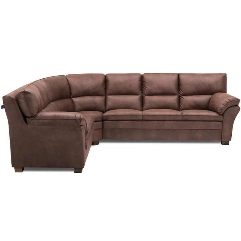 Palma 290x235 skinnsofa - buet hjørnesofa i ekte skinn