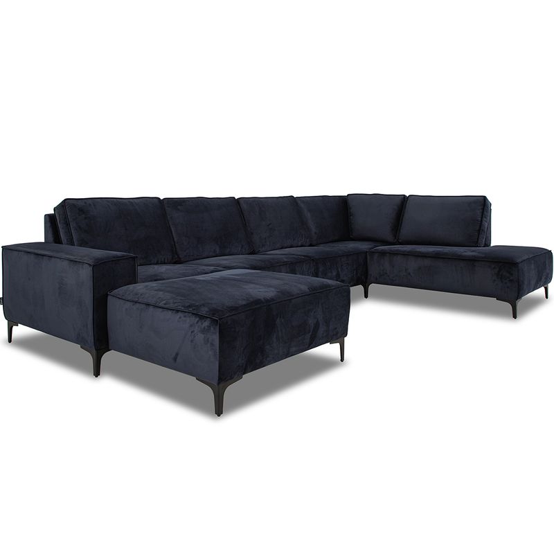 Brussel U-sofa Oppsett 3 Bluvel Tekstil Hjørnesofa 350x214 m/åpen ende
