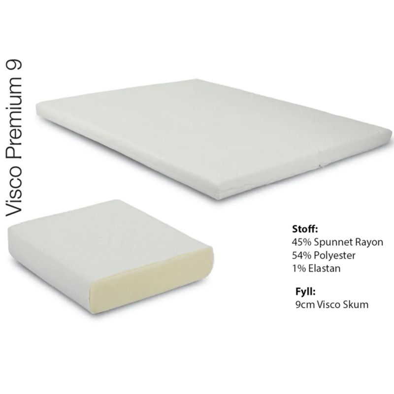 Dvale 180x200 Visco Premium overmadrass 9 cm
