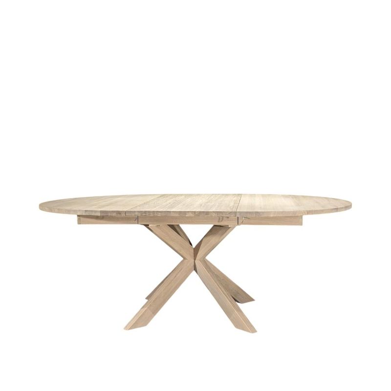 Slite Heltre Spisebord Ø140/180x140x75cm med ileggsplate massiv