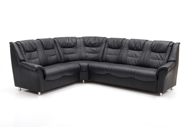 Monza Hjørnesofa i ekte skinn 272x221 Madras/Spalt