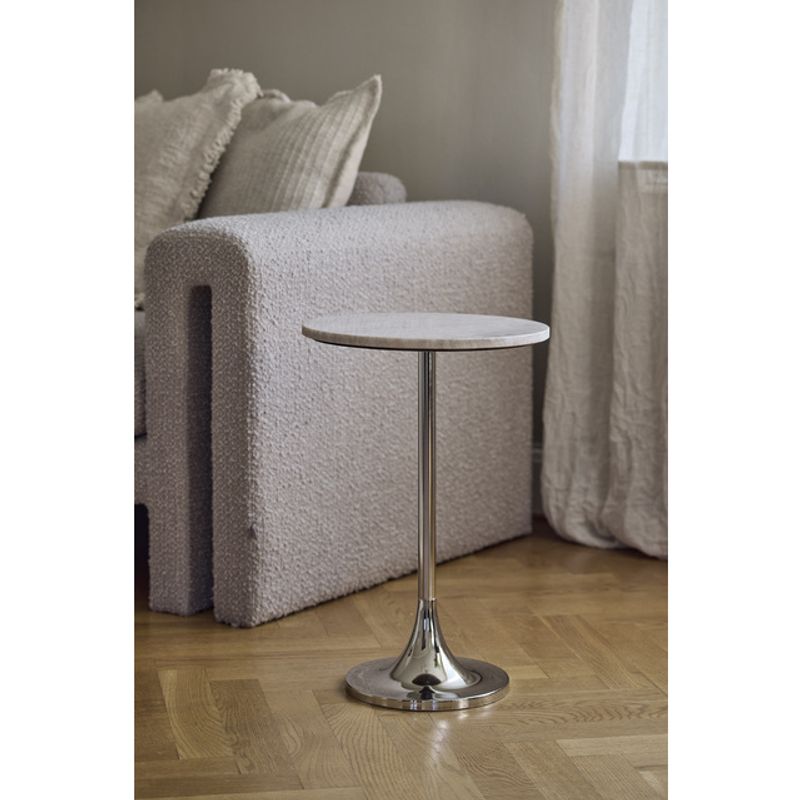 Cannes Sidebord Marmor med sølvfot | 34x52cm