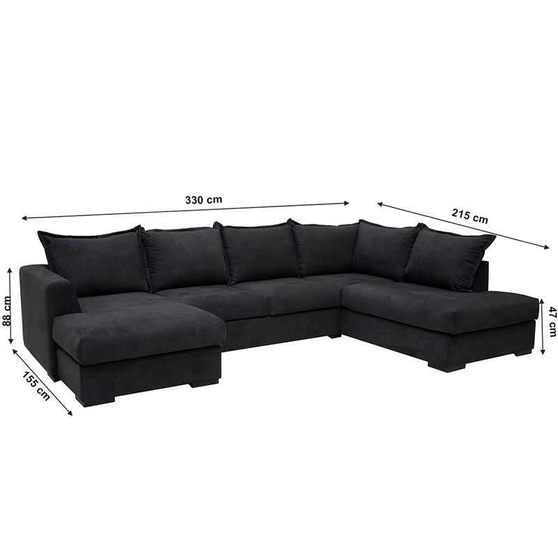 Chill U-sofa 330x215 cm – Cinema tekstil
