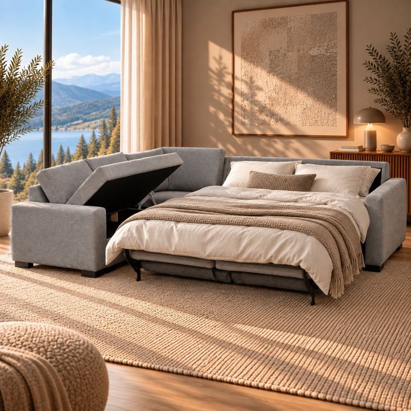 Harmony hjørnesovesofa 278x235 cm med seng | Inari