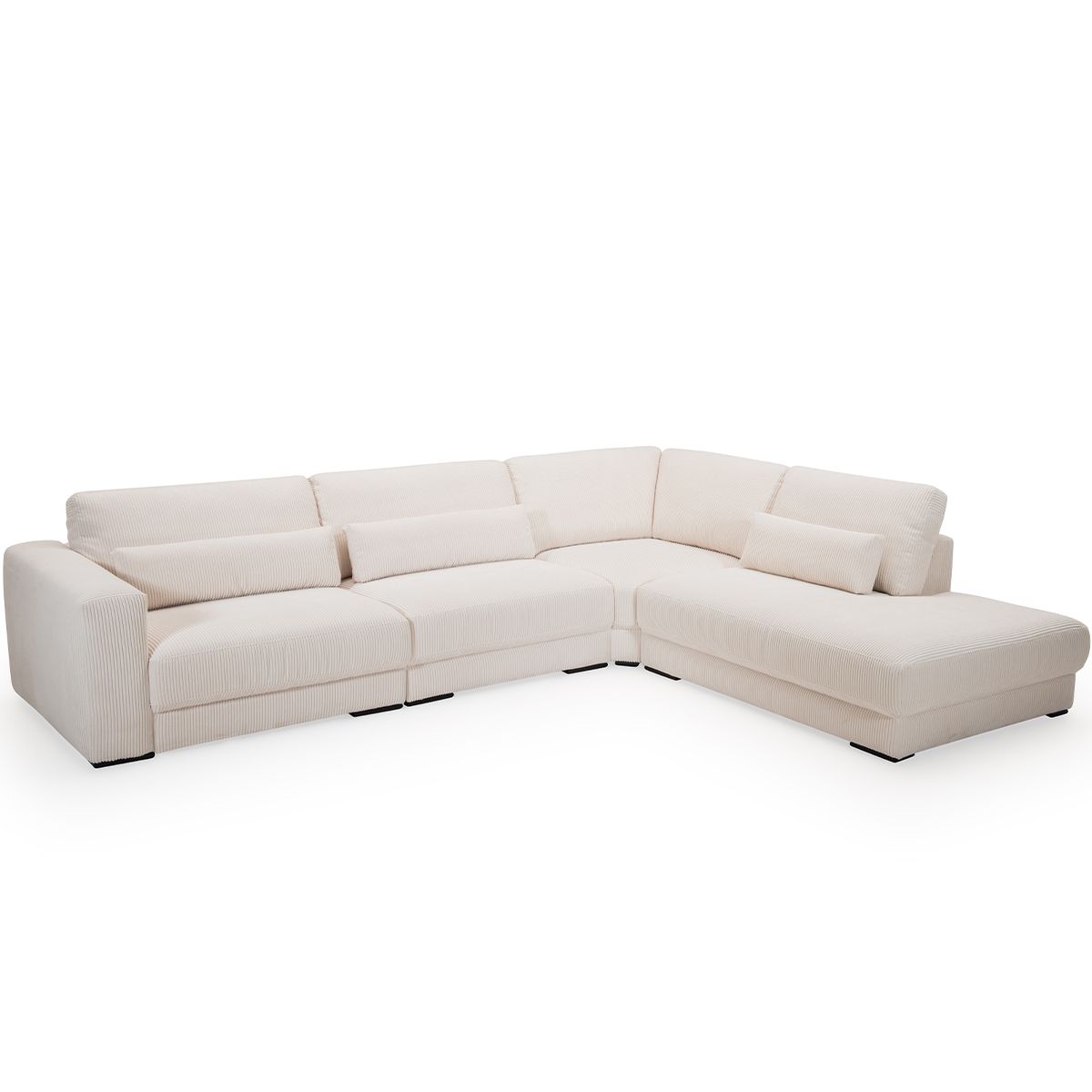 2389 Egholm Hjørnesofa åpen ende 336cm x 256cm modulbasert velg Ribcord cordfløyel tekstil
