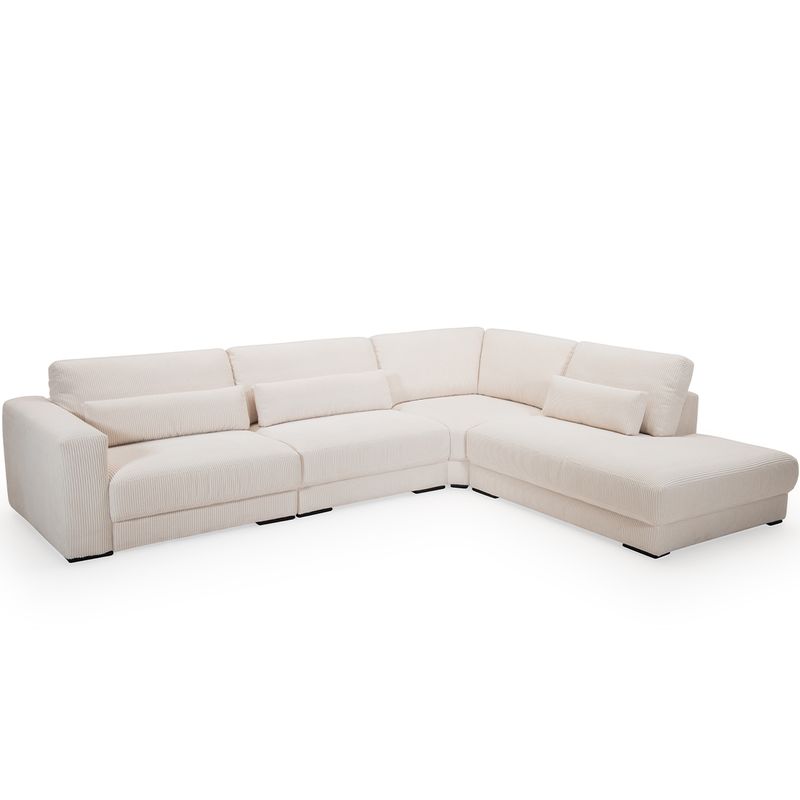 2389 Egholm Hjørnesofa åpen ende 336cm x 256cm modulbasert velg Ribcord cordfløyel tekstil