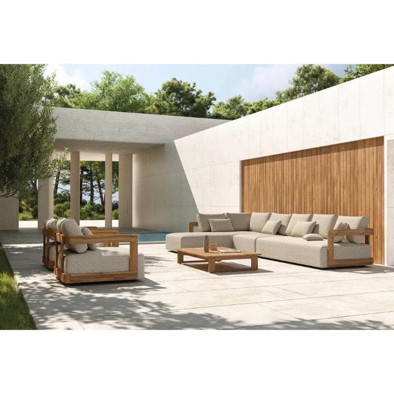 Rafa 3-seter loungesofa ute - teak & Quick Dry
