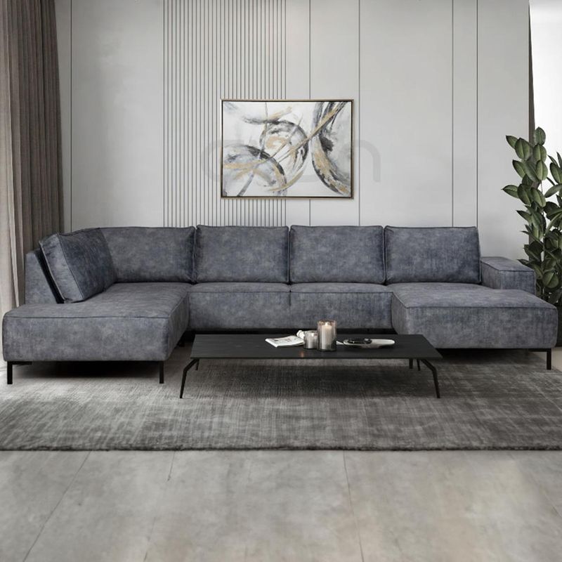 Brussel Oppsett 3 Adore Fuji Tekstil Hjørnesofa 350x214 m/ åpen 