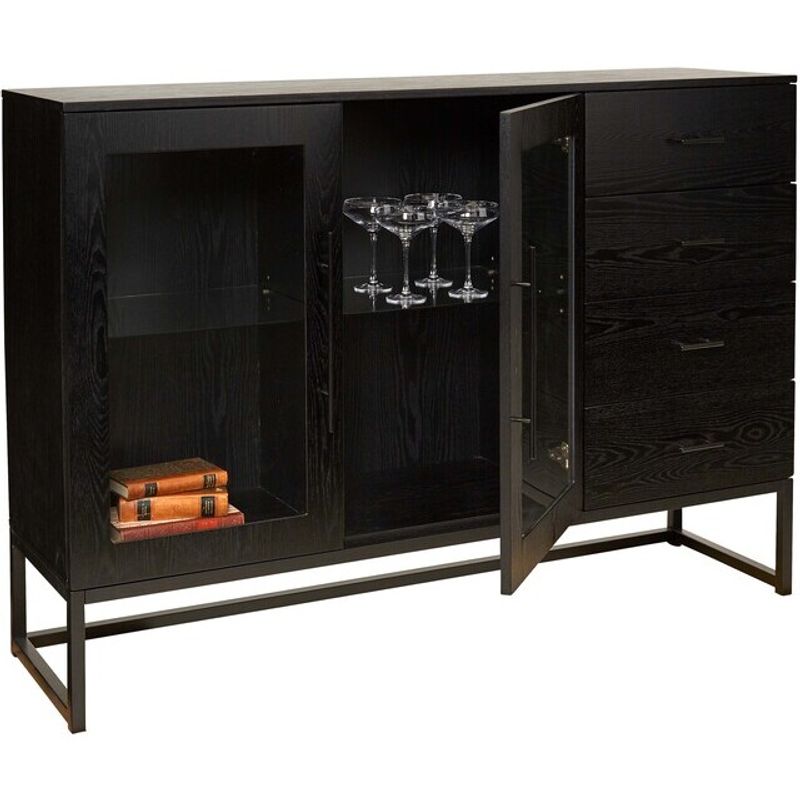 Lavall skjenk - sort ask finer 150 cm