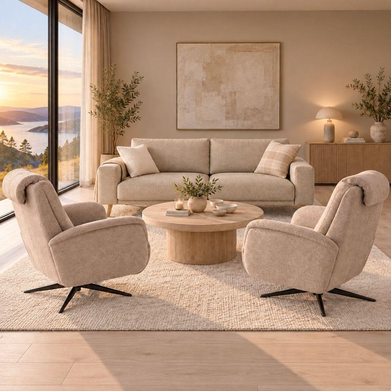 Bent Recliner med integrert fothviler | Bloq Tekstil