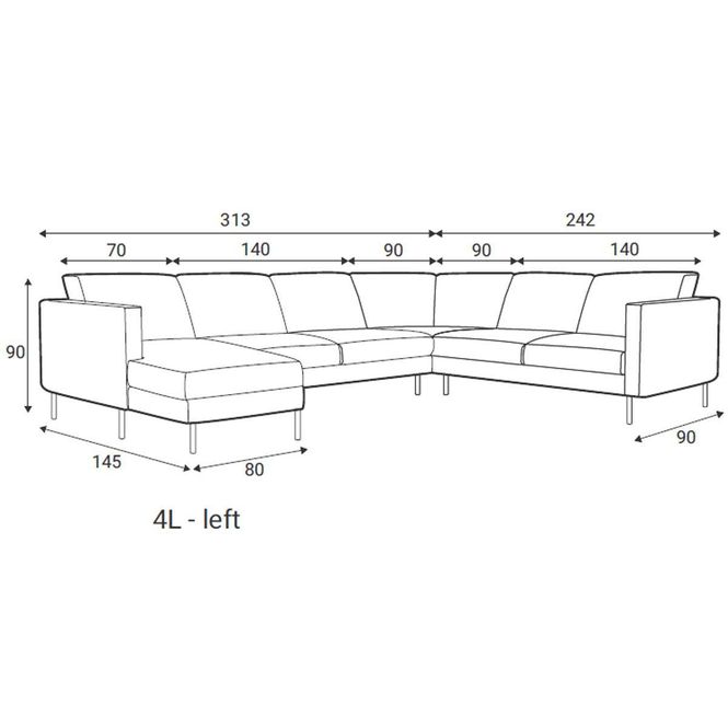 Hovedbilde Dublin Oppsett 4 Hjørnesofa Colorado ECO skinn ...