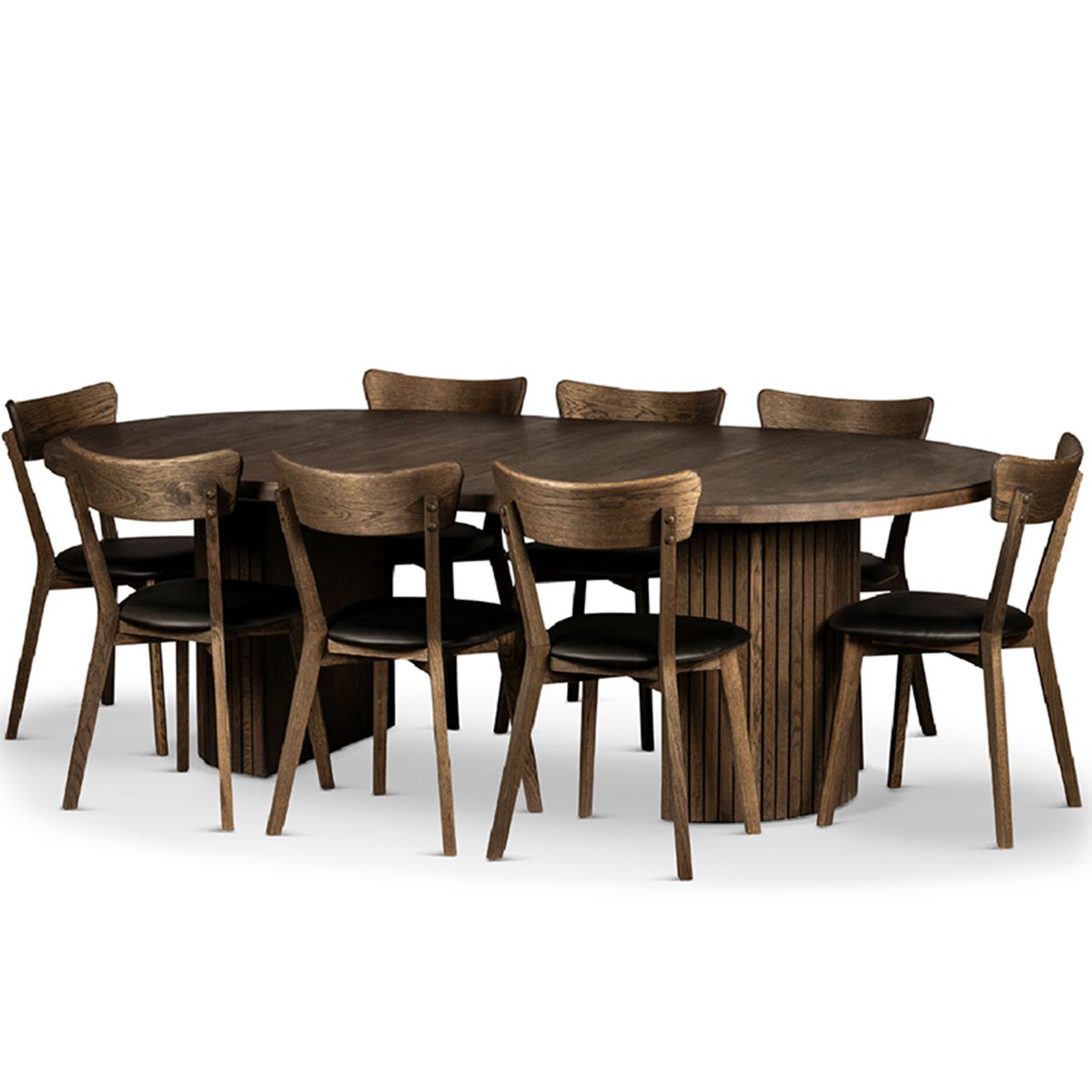 Sophisticate 115+50+50 Spisebord heltre massiv eik smoked oak