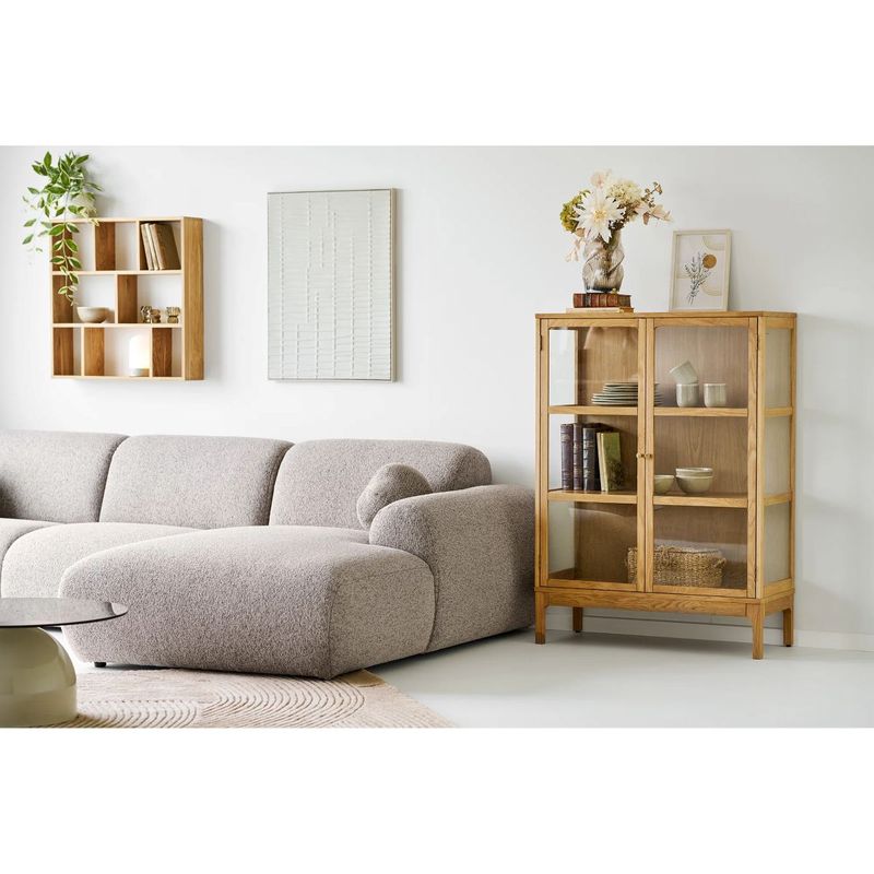 Zamora bredt vitrineskap 120x40 H:126 cm - eikefiner
