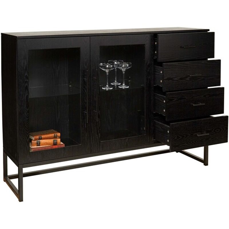 Lavall skjenk - sort ask finer 150 cm