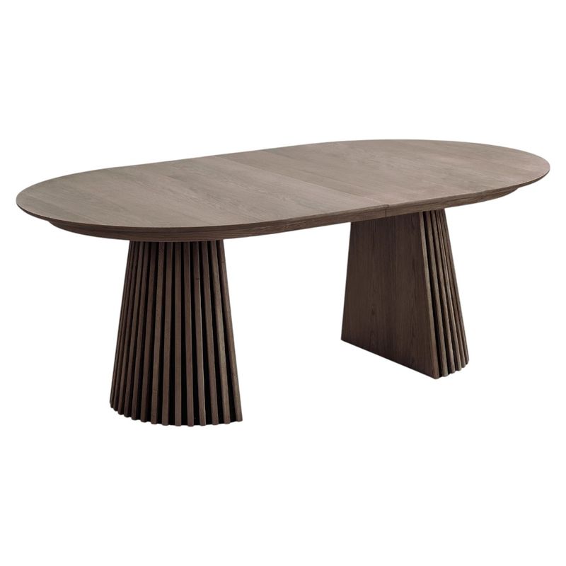 Osaka Ovalt Spisebord med uttrekk 120x200 - inkl 2 illeggsplater | Smoked Oak
