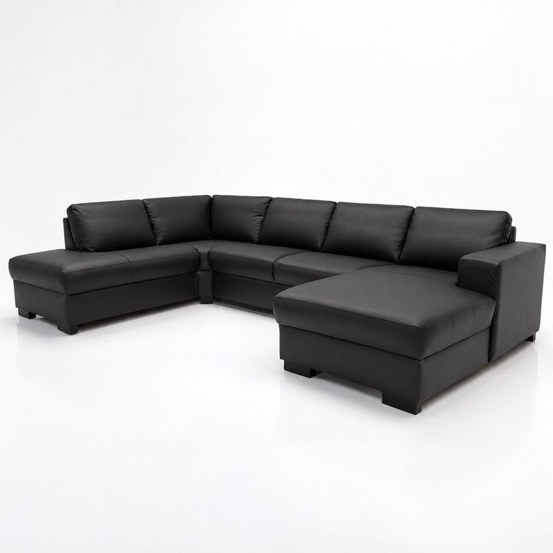 Havn U-sofa i ekte skinn – Skagen Studio