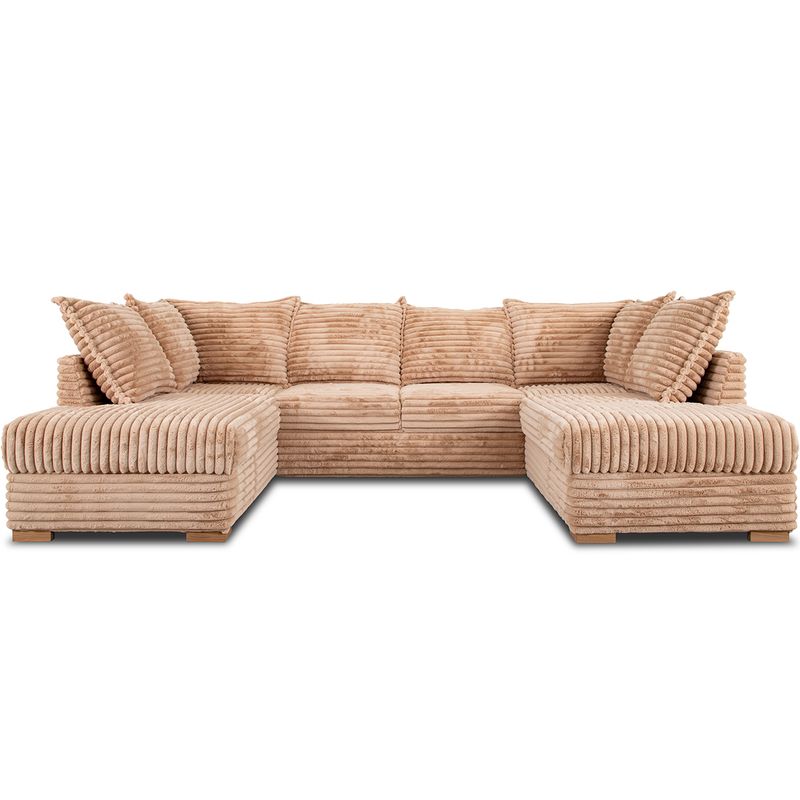 Minchi U-hjørnesofa Symmetrisk 302 cm x 205 cm | Vito cordfløyel tekstil