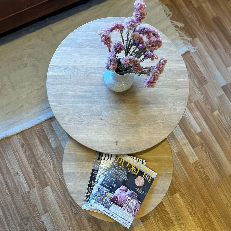 Calgary sofabord heltre hvitoljet eik 75/60cm 