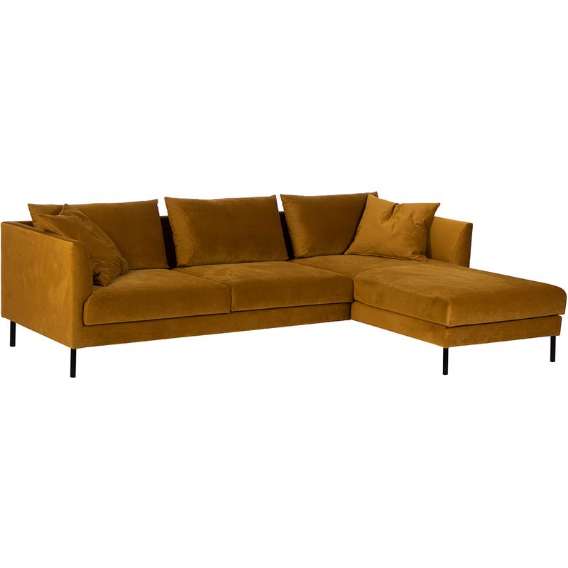 Amaya 3N sjeselongsofa 268 cm Fluff One velg farge Monolith velur