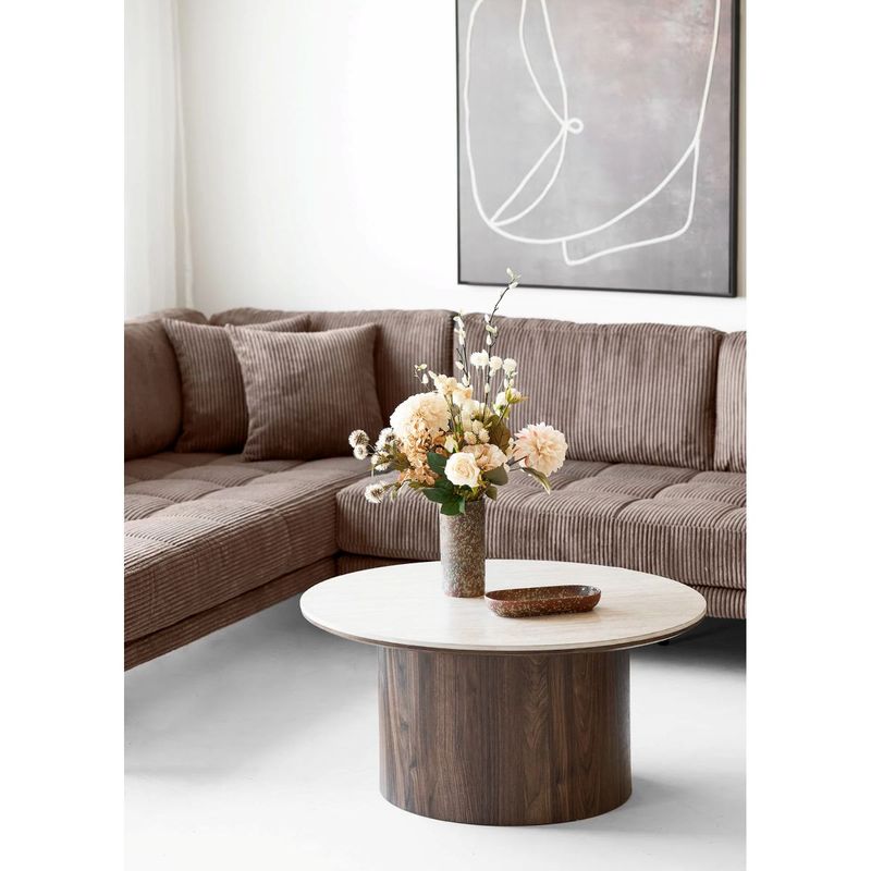 Delphi sofabord Ø80 cm | keramisk bordplate