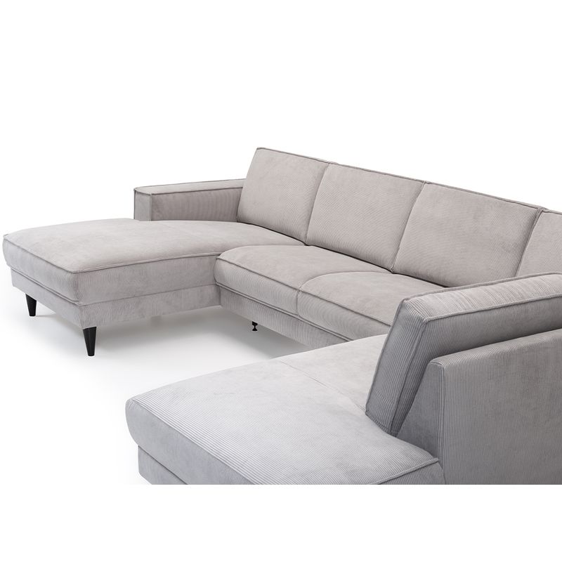 Brussel U-Hjørnesofa 2538 med åpen ende og sjeselong 344cmx210cm
